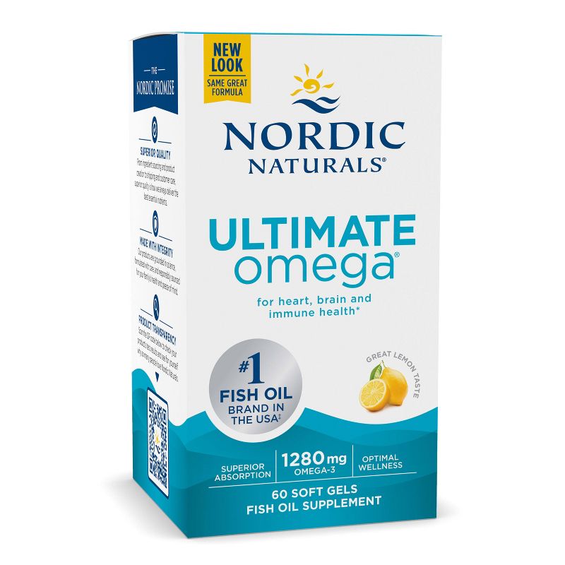 Nordic Naturals Ultimate Omega 3 Fish Oil Supplement Softgels, 1 of 8
