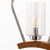 DORESshop 1-Light Brushed Nickel Pendant Chandelier with Geometric Seeded Glass Shade, E12 Base, No Bulbs Included - 3 of 4