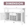 Costway Storage Buffet Sideboard Table Kitchen Sever Cabinet Wine Rack White - 3 of 4