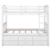 Whisen Twin over Twin Wood Bunk Bed with Ladder, Trundle and Drawers - 4 of 4