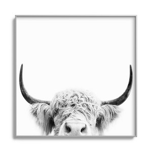 Sisi and Seb Peeking Highland Cow Metal Framed Art Print - Deny Designs - 1 of 4