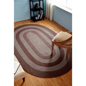 Newport Braid Collection 100% Polypropylene Stripe Pattern Reversible Indoor Utility Rug - Better Trends - 1 of 3