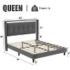 Queen Size Heavy-Duty Bed Frame with No Box Spring Needed, Noise-Free Design, Easy Assembly, Supports up to 800 lbs Grey - 3 of 4