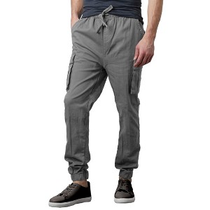 Galaxy By Harvic Men's Slim Fit Cotton Stretch Twill Cargo Joggers - 1 of 4