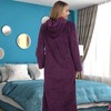ADR Women's Warm Fleece Nightgown, Oversized Hoodie, Long Hooded Sweatshirt Robe - 3 of 3
