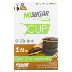 No Sugar Company Cup, Dark Chocolate Peanut Butter, 12 Cups, 0.6 oz (17 g) Each - 1 of 4
