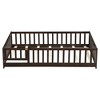 YOOCOZZ Queen Size Rubber Wood Floor Bed with Fence,Door and Safety Guardrails - 2 of 4