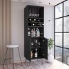 Depot E-Shop H Bar Double Door Cabinet, Eight Built-in Wine Rack, Four Legs, Four Shelves - image 3 of 4