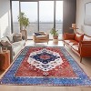 LOVEVOOK 5x7 ft Vintage Area Rugs for Living Room, Non-Slip Bedroom Floral Rug, Modern Oushak Carpet Machine Washable Rugs for Office Dining Room - 2 of 4