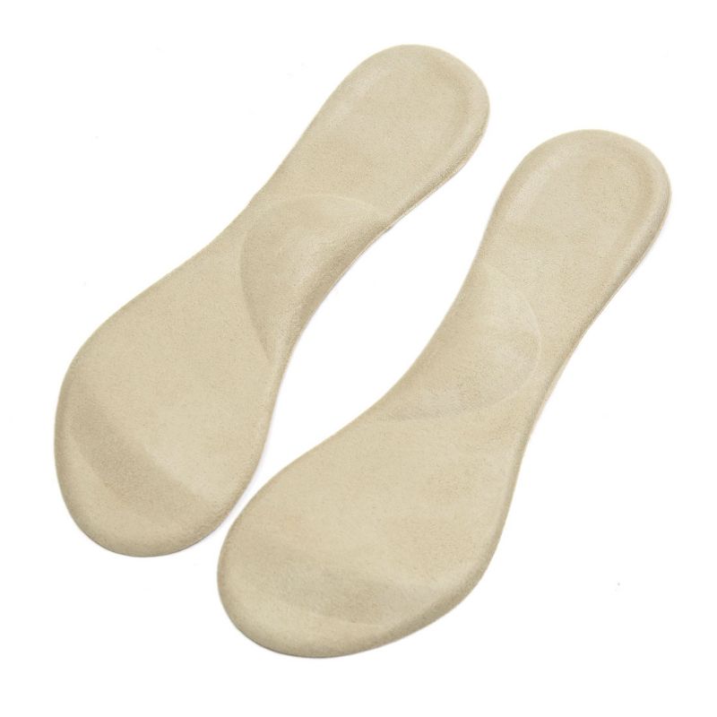 Unique Bargains 1 Pair Skin Color Pressure Reduce Fabric Surface Gel Feet Support Pads Shoes Insole, 2 of 5