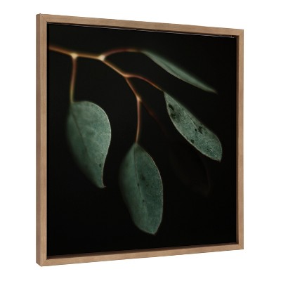 Eucalyptus Leaves Framed Canvas Print in Gold Frame