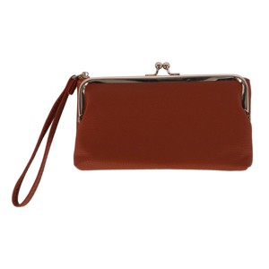 CTM Women's Fashion Kiss Lock Wristlet Vegan Leather Wallet - 1 of 4