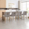 SEYNAR Modern Velvet 39'' H Metal Leg Counter or Bar Stools Set of 4 - 2 of 4