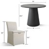 3-Piece Dining Room Table and Chair Set, 35" Round Table with Upholstered Slipcover Chairs for Breakfast Nook or Small Space-Maison Boucle - 3 of 4