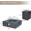 Acekool Square Propane Gas Fire Pit Table Set, Outdoor Patio Table, Wind Guard, Fire Glass Beads, Rain Cover, 50,000 BTU, for 8-12 Person Gathering - 2 of 4