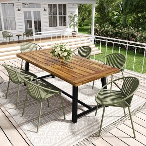 Christopher Knight Home Pablo 7 Pieces Outdoor Modern Dining Set with Stackable Chair - 1 of 4