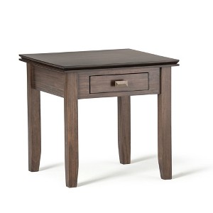 Stratford Solid Wood End Table Natural Aged Brown - Wyndenhall