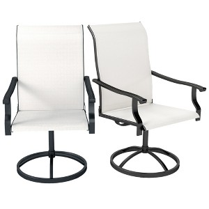 Aghana Digitals 2-Pack High Back Patio Swivel Dining Chairs with 360° Rotation, All-Weather Mesh, - 1 of 4