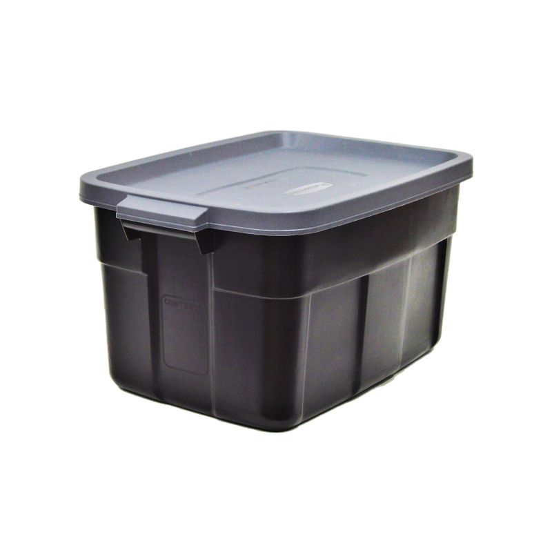 Rubbermaid Roughneck Tote 31 Gallon Stackable Storage Container w/ Stay Tight Lid & Easy Carry Handles, 3 Pack, 1 of 3