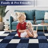 COZONY Checkered Rug Minimalist Rug Stain Resistant Non-Slip Accent Rug Geometric Plaid Table Rug Farmhouse Floor Cover for Dining Office Bedroom - 4 of 4