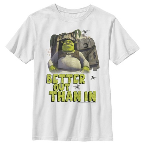 Boy's Shrek Better Out Than In Shrek T-Shirt - White - Large