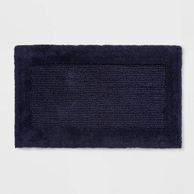 navy bath rug