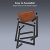 24.6"  Bar-height Stool Upholstered Counter with Metal Frame & Footrest,PU leather, X-cross base,for restaurants, bedrooms, and living rooms - 3 of 4