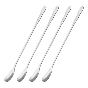 Unique Bargains Stainless Steel Mixing Drink Cocktail Long Handle Spoons 4 Pcs - 1 of 4
