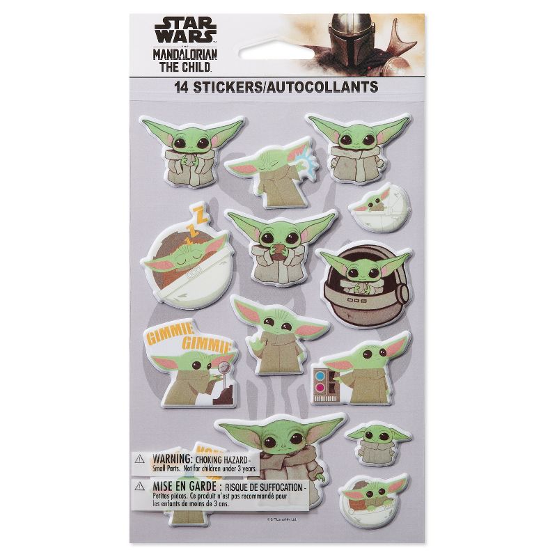 14ct Star Wars Baby Yoda Puffy Stickers, 3 of 5