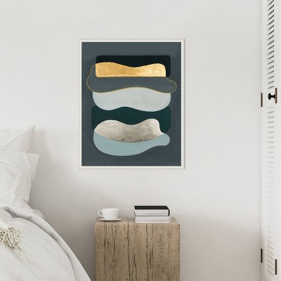 Grace Popp Abstract Gold and Silver Canvas Wall Art