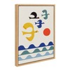 18" x 24" Sylvie Flock of Birds Framed Canvas Wall Art by Rachel Lee Natural - Kate and Laurel - 2 of 4