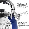 Itopfox Stainless Steel Whistling Tea Kettle with Heat-Resistant Glass Lid & Capsule Bottom, Navy Blue, 2.6 Quart Capacity - 2 of 4