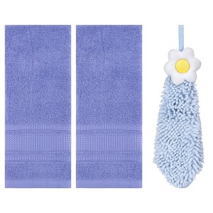 REGALWOVEN 3 Pcs Solid Soft Absorbent Hand Towels for Bathroom - 1 of 4