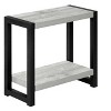 Vynxaria Contemporary 2-Tier Narrow Accent Table, Grey Laminate, Black Metal, 23.75" L x 11.75" W x 22" H - 3 of 4
