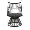 Boho Wicker Barrel Chair with Cushion,High Back Rattan Lounge Chair for Indoor Outdoor Use on Papasan Base–Maison Boucle - 3 of 4