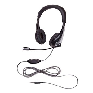 Califone NeoTech 1025MT On-Ear Stereo Headset with Gooseneck Microphone, 3.5mm Plug, Black/Silver - 1 of 4