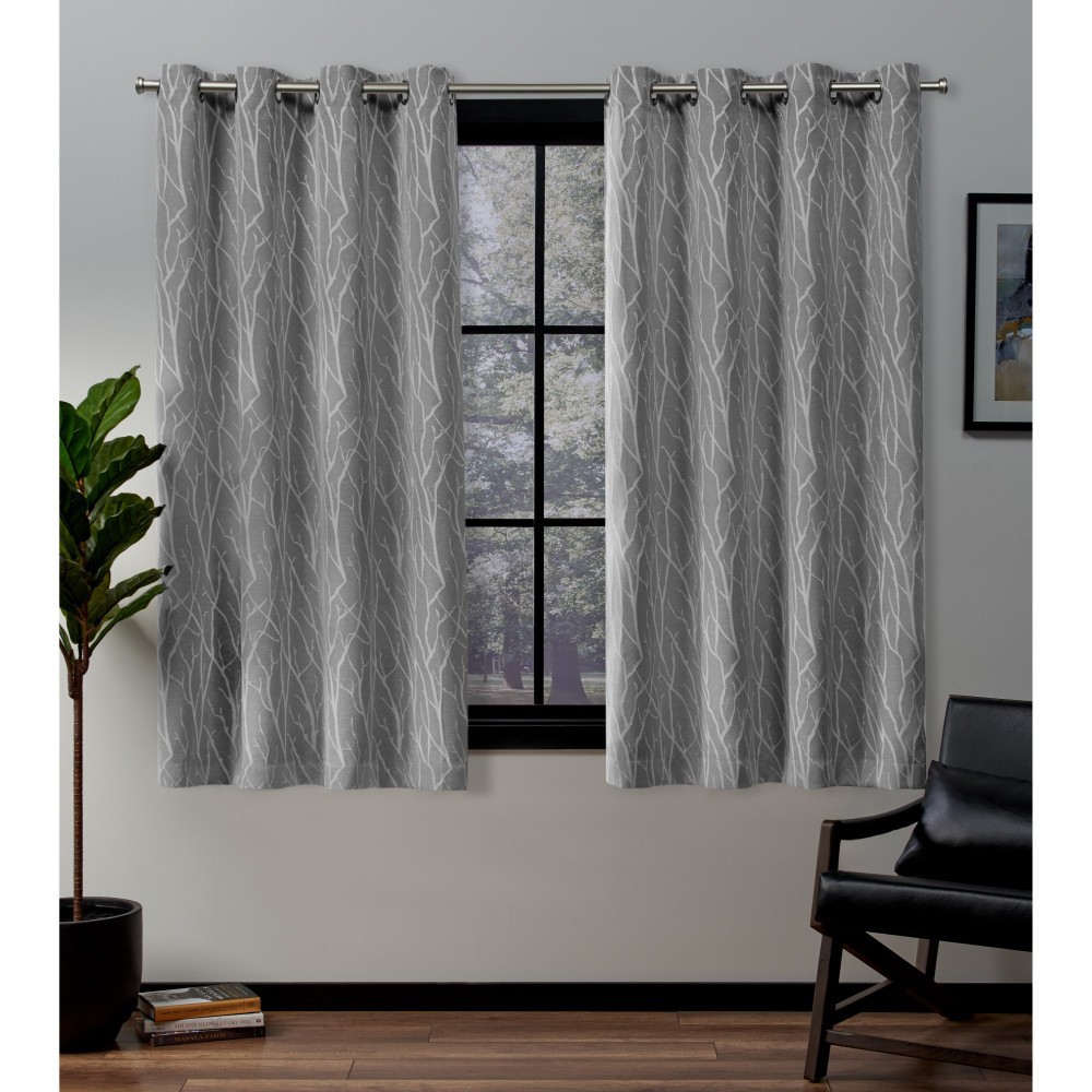 Photos - Curtains & Drapes Set of 2  Forest Hill Woven Blackout Grommet Top Window Curtain P(63"x52")