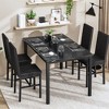 Hooseng 5 Pieces Kitchen Table And Chairs Set, Dining Table Set for 4, Rectangular Dining Table Set with Four Upholstered Chairs And Faux Marble Top - 3 of 4