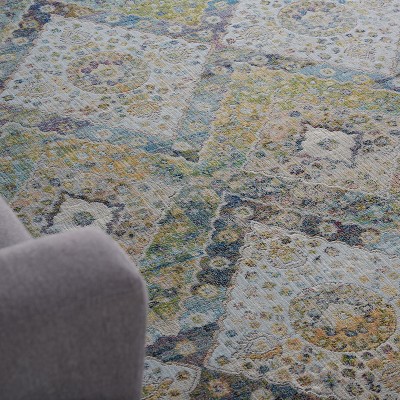 Handmade Blue Diamond 4' x 6' Stain-resistant Rug