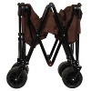 FURNIinspire Wheelbarrows And Lawn Carts Utility Park Garden Cart, Heavy Duty Garden Cart Folding Camping Cart, Brown, 37.8"*21.65"*34.33" - 4 of 4
