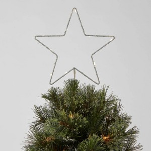 10in LED Lit Dewdrop Glitter Metal Open Star Christmas Tree Topper - Wondershop™ - 1 of 2