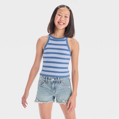 Girls' Striped Halter Sweater Tank - art class™