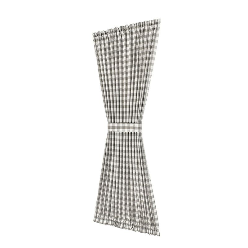 Kate Aurora Plaid Country Farmhouse French Door Curtain Panel With Matching Tieback, 2 of 8