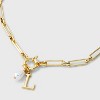14K Gold Dipped Pearl Charm on Chain Initial Necklace - A New Day Gold - 4 of 4