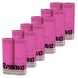Evideco French Home Goods 3-Ply 140-Sheet Pink Toilet Paper Playful Decorative Bulk Sandalwood-Scented Rolls - 1 of 4