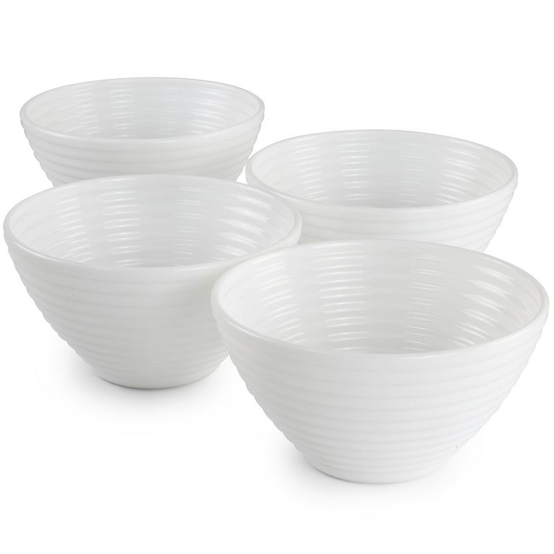 Gibson Ultra Patio 4 Piece Tempered Opal Glass Dessert Bowl Set in White, 4 of 7