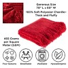 Hastings Home Oversized Chenille Throw Blanket - 60" x 70", Vineyard Red - 2 of 4