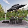 PURPLE LEAF 10/11/12/13ft Outdoor Patio Cantilever Umbrella with Base Offset Umbrella 360 Degree Rotation Round Umbrella for Deck Pool Garden - 2 of 4