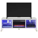 Finley Fireplace TV Stand for TVs up to 70" White - Novogratz