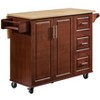 PAGED 54 inch Portable Wooden Dining Room Cabinet Large Capacity with 3 drawers Drop-Leaf Table Spice Rack & Towel Rack for Small Spaces - 2 of 4